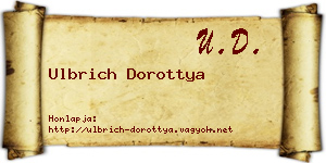 Ulbrich Dorottya névjegykártya